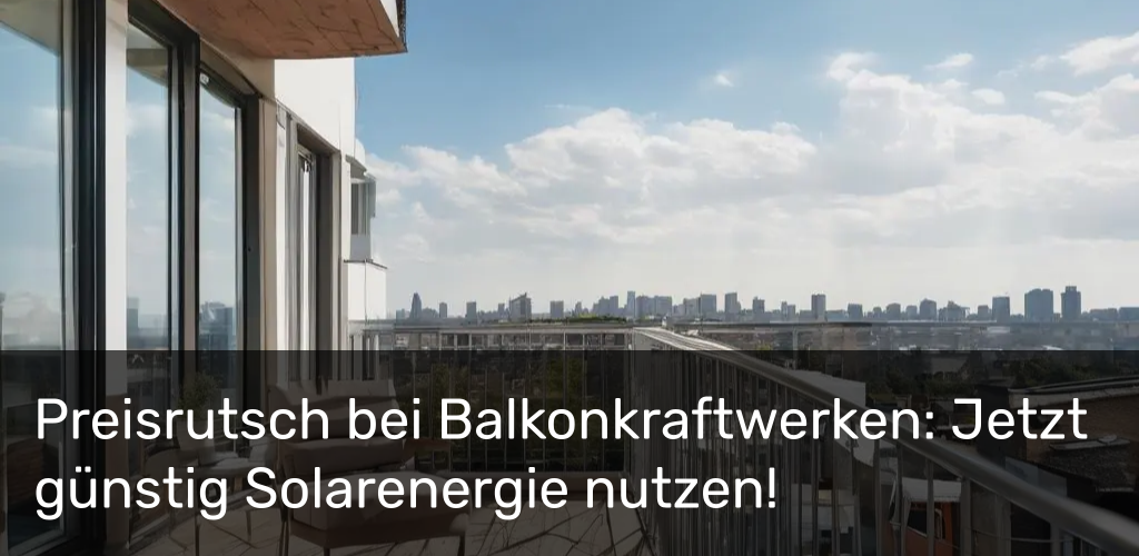 Preisrutsch bei Balkonkraftwerken: Jetzt günstig Solarenergie nutzen!